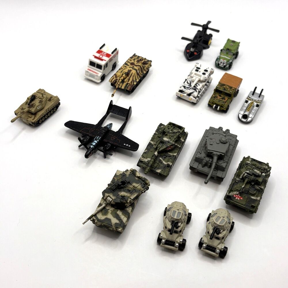 Vintage 1990s & 2000s Micro Machines Lot Military Aircraft and Tanks Lot of 15